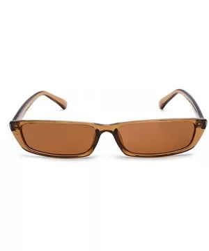 Bold Small Frame Sunglasses Stylish Fashion Designer Rectangle Frame Shades - Brown - CG18DDHMOQ0 $6.83 Rectangular