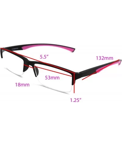 6904 SECOND GENERATION Semi-Rimless Flexie Reading Glasses NEW - A2 Pink - C218WY08OTQ $15.01 Semi-rimless