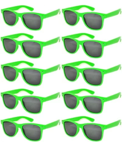 Retro Vintage Sunglasses Smoke Lens 10 Pack in Multiple Colors OWL. - Green_10_pairs - C9126ZF7NA9 $14.51 Wayfarer