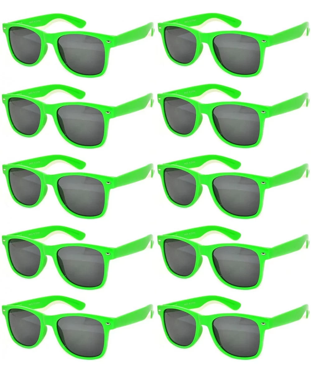 Retro Vintage Sunglasses Smoke Lens 10 Pack in Multiple Colors OWL. - Green_10_pairs - C9126ZF7NA9 $14.51 Wayfarer