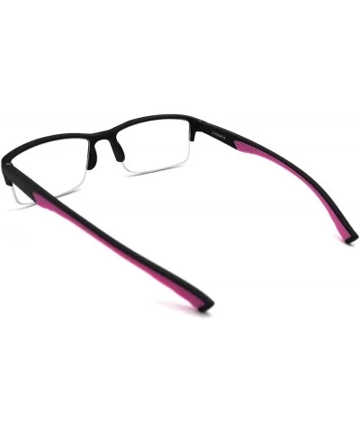 6904 SECOND GENERATION Semi-Rimless Flexie Reading Glasses NEW - A2 Pink - C218WY08OTQ $15.01 Semi-rimless