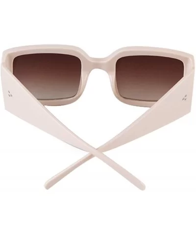 Oversized Sunglasses for Women Vintage Trendy Designer Glasses - Off-white Frame/Brown Gradient Lens - CG18Z42TZRC $7.91 Over...