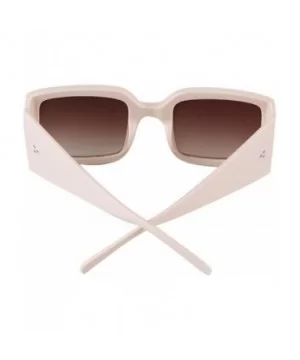 Oversized Sunglasses for Women Vintage Trendy Designer Glasses - Off-white Frame/Brown Gradient Lens - CG18Z42TZRC $7.91 Over...