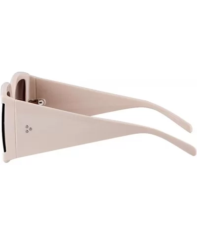 Oversized Sunglasses for Women Vintage Trendy Designer Glasses - Off-white Frame/Brown Gradient Lens - CG18Z42TZRC $7.91 Over...