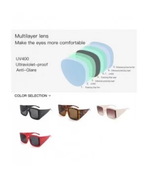 Oversized Sunglasses for Women Vintage Trendy Designer Glasses - Off-white Frame/Brown Gradient Lens - CG18Z42TZRC $7.91 Over...