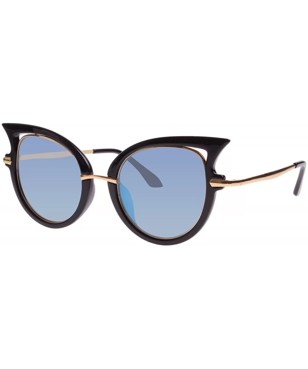 Cat Eye Sunglasses Womens Large Oversized Frame Sexy Designer Fashion Shades - Blue - CZ18HS99WZO $30.59 Oversized