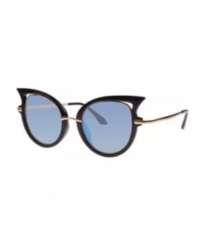 Cat Eye Sunglasses Womens Large Oversized Frame Sexy Designer Fashion Shades - Blue - CZ18HS99WZO $30.59 Oversized