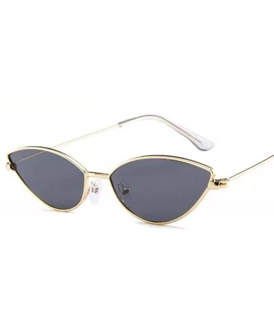 2019 New Cute Sexy Sunglases Retro Cat Eye Sunglasses Women Metal Triangle Blue - Gray - CX18XEC3YS0 $4.28 Cat Eye