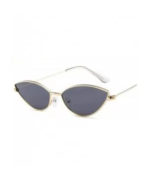 2019 New Cute Sexy Sunglases Retro Cat Eye Sunglasses Women Metal Triangle Blue - Gray - CX18XEC3YS0 $4.28 Cat Eye