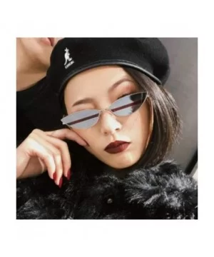 2019 New Cute Sexy Sunglases Retro Cat Eye Sunglasses Women Metal Triangle Blue - Gray - CX18XEC3YS0 $4.28 Cat Eye