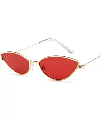 2019 New Cute Sexy Sunglases Retro Cat Eye Sunglasses Women Metal Triangle Blue - Gray - CX18XEC3YS0 $4.28 Cat Eye