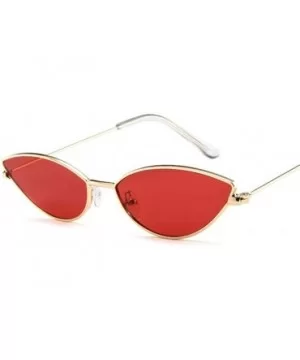 2019 New Cute Sexy Sunglases Retro Cat Eye Sunglasses Women Metal Triangle Blue - Gray - CX18XEC3YS0 $4.28 Cat Eye