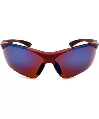 Sleek Sports Sunglasses with Adjustable Temples 570042/REV - Matte Burgundy - C3125Y5B21N $9.52 Sport