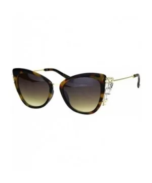 Womens Butterfly Frame Sunglasses Jeweled Side Fashion Shades UV 400 - Tortoise (Brown) - CD18OMYQRXX $9.62 Butterfly