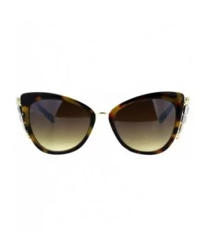 Womens Butterfly Frame Sunglasses Jeweled Side Fashion Shades UV 400 - Tortoise (Brown) - CD18OMYQRXX $9.62 Butterfly