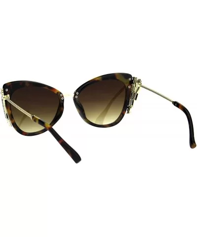 Womens Butterfly Frame Sunglasses Jeweled Side Fashion Shades UV 400 - Tortoise (Brown) - CD18OMYQRXX $9.62 Butterfly