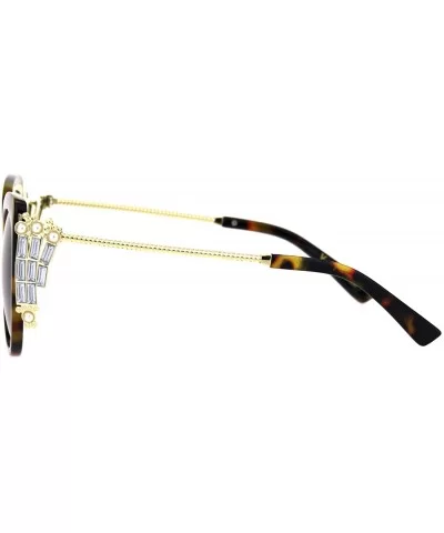 Womens Butterfly Frame Sunglasses Jeweled Side Fashion Shades UV 400 - Tortoise (Brown) - CD18OMYQRXX $9.62 Butterfly