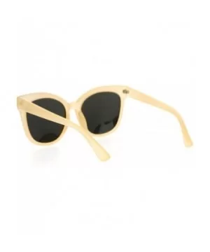 Womens Oversize Mirrored Mirror Lens Horn Rim Cat Eye Sunglasses - Beige Silver - CD12CDS8Q9P $8.26 Cat Eye