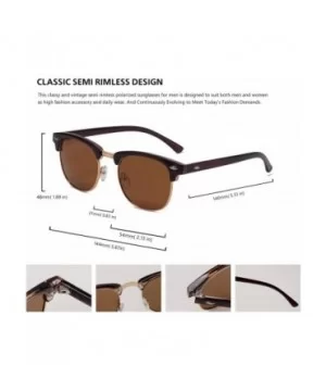 Semi Rimless Polarized Sunglasses Men Women Classic Half Frame Retro Sun Glasses - Brown Lens/Brown Frame - CE18QHTG632 $7.21...