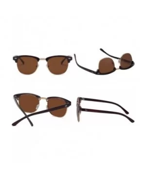 Semi Rimless Polarized Sunglasses Men Women Classic Half Frame Retro Sun Glasses - Brown Lens/Brown Frame - CE18QHTG632 $7.21...