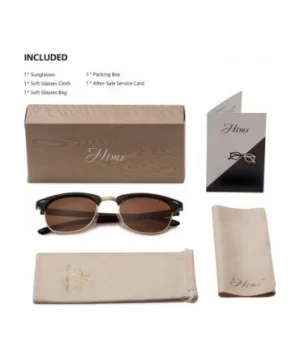 Semi Rimless Polarized Sunglasses Men Women Classic Half Frame Retro Sun Glasses - Brown Lens/Brown Frame - CE18QHTG632 $7.21...