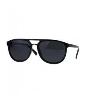 Mens Classic Mod Thin Plastic Racer Pilots Sunglasses - All Black - C3188TRQUH7 $8.95 Rectangular