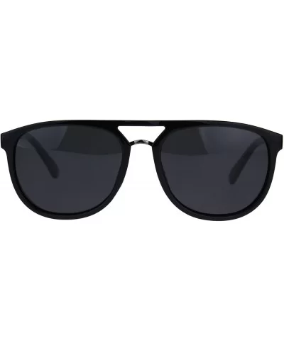 Mens Classic Mod Thin Plastic Racer Pilots Sunglasses - All Black - C3188TRQUH7 $8.95 Rectangular