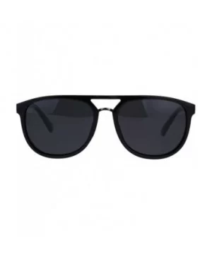 Mens Classic Mod Thin Plastic Racer Pilots Sunglasses - All Black - C3188TRQUH7 $8.95 Rectangular