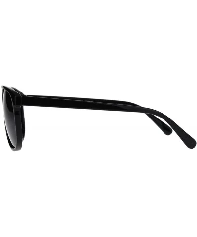 Mens Classic Mod Thin Plastic Racer Pilots Sunglasses - All Black - C3188TRQUH7 $8.95 Rectangular