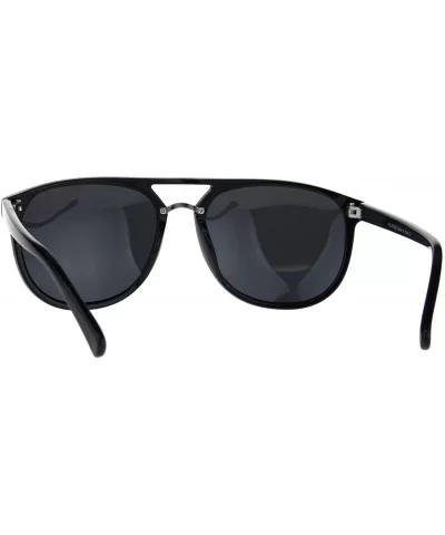 Mens Classic Mod Thin Plastic Racer Pilots Sunglasses - All Black - C3188TRQUH7 $8.95 Rectangular