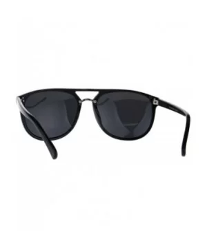 Mens Classic Mod Thin Plastic Racer Pilots Sunglasses - All Black - C3188TRQUH7 $8.95 Rectangular