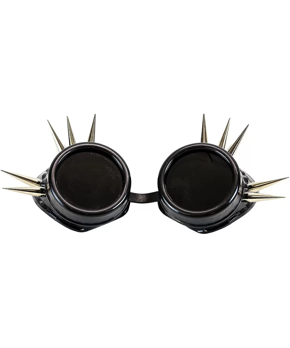 Black Goggles Silver Pin Spike Cosplay Aviator Steampunk Gothic Burning Man - C61281BP71X $15.42 Aviator