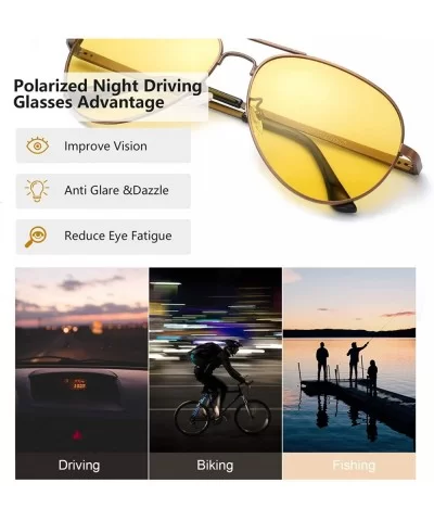 Night-driving Glasses - HD-Vision Yellow Glasses - for Fashion Men & Women - Polarized Lens Anti Glare - CF18X74C2EC $16.05 A...