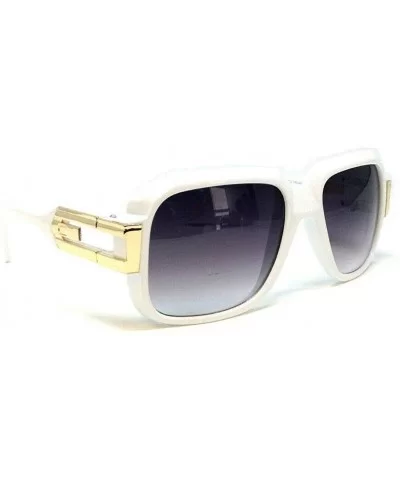 Cosa Nostra Square Hip Hop Luxury Sunglasses - White & Gold Frame - CH18X00XWQH $9.35 Oversized