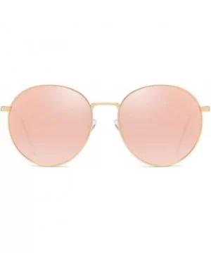 Women Sunglasses Retro Grey Drive Holiday Round Non-Polarized UV400 - Pink - CW18R6Y26Q6 $8.92 Round