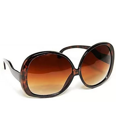 Big Huge Oversized Square Sunglasses Retro Women Celebrity Fashion - Brown - CF11LIAF9NZ $10.94 Square