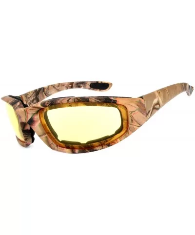 Motorcycle CAMO Padded Foam Sport Glasses Colored Lens One Pair - Camo3_yellow_lens - CR183NA04RR $6.45 Sport