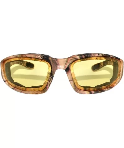 Motorcycle CAMO Padded Foam Sport Glasses Colored Lens One Pair - Camo3_yellow_lens - CR183NA04RR $6.45 Sport