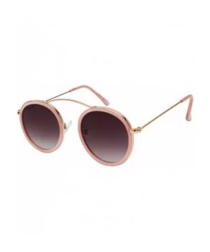 Fashionista Circle Sunnies w/Flat Lens 53093 - Jelly Pink+rose Gold - C71853M7Z8Z $6.58 Oversized