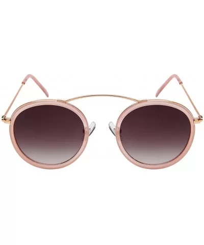 Fashionista Circle Sunnies w/Flat Lens 53093 - Jelly Pink+rose Gold - C71853M7Z8Z $6.58 Oversized