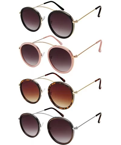 Fashionista Circle Sunnies w/Flat Lens 53093 - Jelly Pink+rose Gold - C71853M7Z8Z $6.58 Oversized