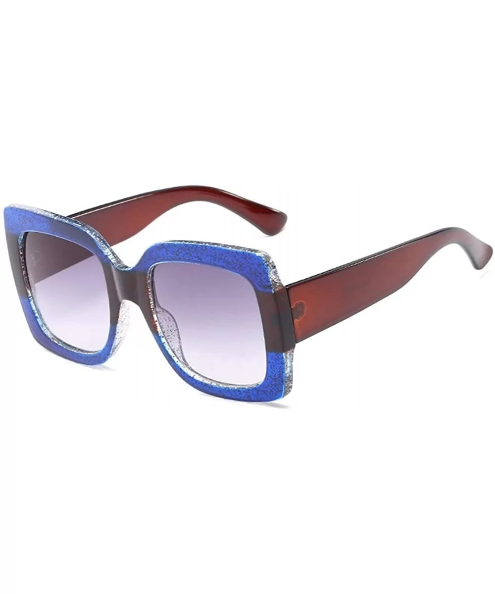 Oversized Square Sunglasses Women Multi Tinted Frame Fashion Eyewear - C3 - C418CO20OS6 $7.17 Rimless