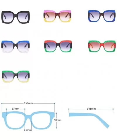 Oversized Square Sunglasses Women Multi Tinted Frame Fashion Eyewear - C3 - C418CO20OS6 $7.17 Rimless