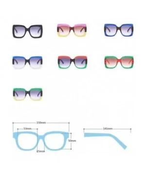 Oversized Square Sunglasses Women Multi Tinted Frame Fashion Eyewear - C3 - C418CO20OS6 $7.17 Rimless