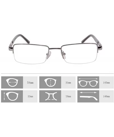 Metal Frame Blue Light Blocking Reading Glasses 1.56 Lenses-6334 - CO17YIDST43 $10.15 Rectangular