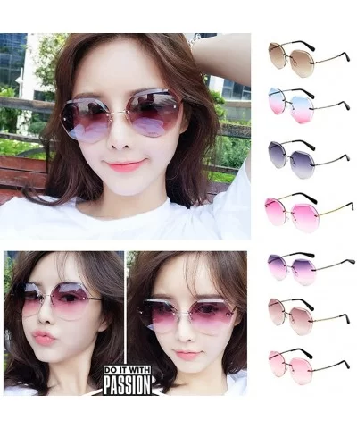 Ladies Vintage Small Sunglasses Oval Slim Metal Frame Candy Color Classic Glasses - G - CO196I9UH6W $8.33 Oval