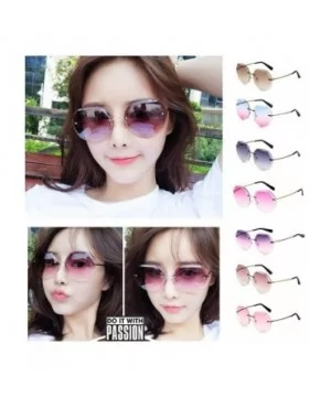 Ladies Vintage Small Sunglasses Oval Slim Metal Frame Candy Color Classic Glasses - G - CO196I9UH6W $8.33 Oval