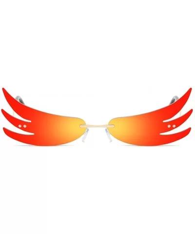 Women Sunglasses Fire Mirror Lens Ladies Cat Eye Sun Glasses for Men Beach Party Gift - Red Mirror Lens - CZ199LNML3G $7.12 R...