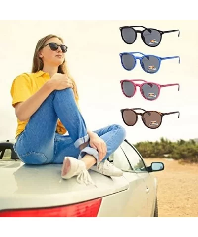 Women Polarized Sunglasses - Round Lightweight Frame - No Sun Glare - Black - CP1884UQXW4 $8.88 Round