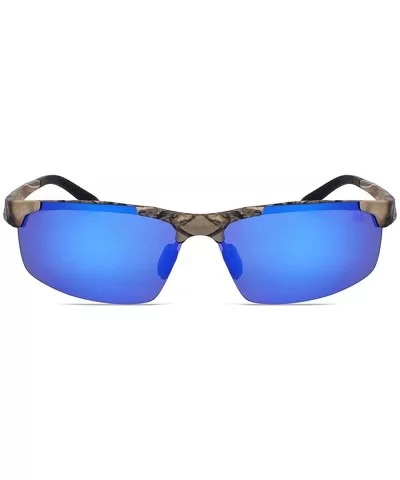 Men Sports Style Polarized Sunglasses Outdoor Driver Goggle Sunglasses - Blue - CF180EQS8XE $16.09 Goggle